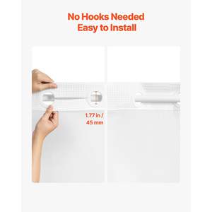 Cortinas de Ducha Impermeables 2 en 1 con Tejido Waffle de 240 GSM, 74x71, Forro Blanco, Imanes Transparentes para Ventanas, para Baños y Duchas - Product Image 4