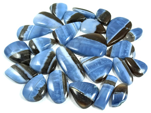 Opale bleue naturelle en cabochon en gros, pierre précieuse en vrac, chakra spirituel, Reiki brut - Product Image 4