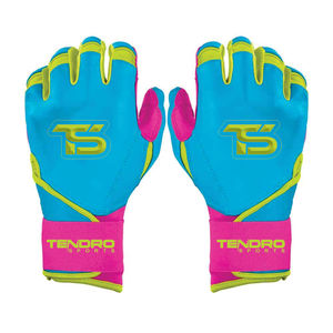 Guantes de Bateo de Béisbol Personalizados, Azules, Acolchados, de Microfibra, con Cierre de Gancho y Bucle, Unisex, para Adultos, Profesionales - Product Image 1