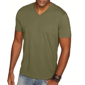T-shirt pour homme en coton à col en V ou col rond, couleur unie, décontracté, basique, coupe ajustée, manches courtes, en Spandex/Coton, vierge - Product Image 6