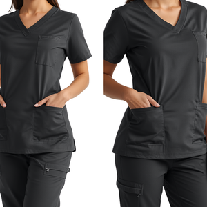 Conjunto de Uniforme Médico de Alta Calidad para Mujer, Color Carbón, Uniforme de Enfermería Premium - Product Image 4