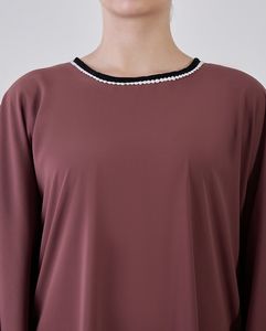 Best Quality Women Abaya Kaftan Dress Handmade Turkish Floor Length Long Sleeve Soft Breathable Polyester Floral Loose Fit - Product Image 4