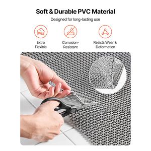 Commercial Grade 3 X 16.4 ft PVC Non-Slip Moisture <b>Mat</b> Wet Area Water Drain Splash Matting Hollow Doormat <b>Roll</b> Outd - Product Image 3