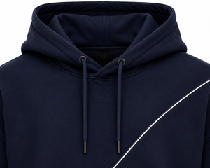 Sudadera con Capucha Azul Marino para Hombre, Color Sólido, Felpa de Algodón, Corte Casual, Manga Regular, Diseño con Bolsillo, Ropa de Invierno, Transpirable por Delante - Product Image 3
