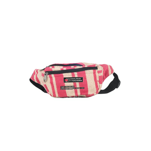 Sac banane décontracté en coton et chanvre à motif géométrique, écologique, avec ceinture confortable et fermeture éclair, idéal pour les aventures en plein air - Product Image 2