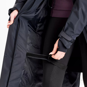 Equestrian Horse <b>Coat</b> Quick Dry 300gsm Dry Microfibre Sherpa Fleece <b>Lined</b> black long <b>coat</b> - Product Image 2