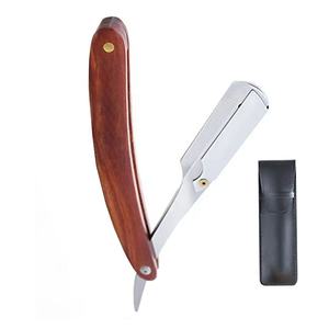 Best Company Pissco for Barber Razors Wooden Handle Straight Edge Stainless Steel Shaving Razor With Leather Pouch Custom Logo - Product Image 1