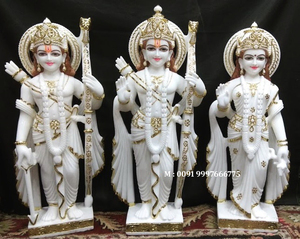 รูปปั้นหินอ่อนสีขาวบริสุทธิ์รูปรามจิทำด้วยมือดีไซน์เนอร์อินเดียที่สวยที่สุดสำหรับการนมัสการและการตกแต่งพระวิหาร - Product Image 4