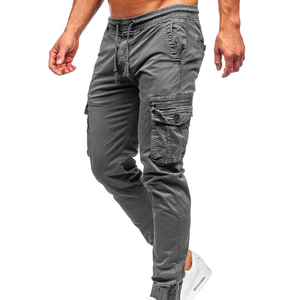 Pantalones cargo tácticos para hombre, cintura media, múltiples bolsillos, transpirables, estilo ropa de trabajo, corte recto, cierre de cremallera. - Product Image 4