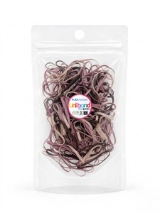 Élastiques à cheveux ronds Uniband en TPU, couleur rose-brun, haute qualité, écologiques, unisexe, fabriqués en Corée, pour usage quotidien, décontracté, emballage en sachet OPP - Product Image 1