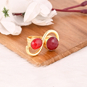 Elegante Anillo de Calcedonia Hidro Ruby y Fucsia, Joyería Hecha a Mano con Estilo para Mujer - Product Image 2