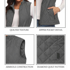 Gilet matelassé d'hiver pour femmes, de qualité supérieure, sur mesure, coupe confortable, prix abordable, gilet matelassé pour femmes - Product Image 3