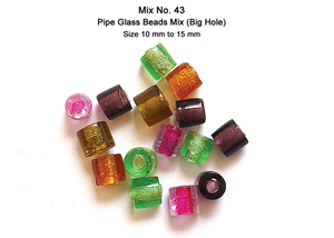 Indian Wholesale Best Selling High Quality Pipe Glass Beads <b>Mix</b> Big Hole 10mm 15mm Jewelry Making Decorative Craft <b>Box</b> - Product Image 2