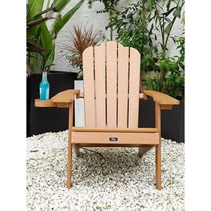 Sedia Adirondack TALE per Esterni Resistente alle Intemperie con Portabicchieri, in Plastica Verniciata Effetto Legno, Resistente allo Sbiadimento, per Giardino - Product Image 2