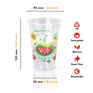 Vaso de Plástico PP de Polipropileno de 16 oz con Impresión Personalizada, Tamaño Mediano Natural para Té Helado, Hecho en Indonesia - Product Image 4