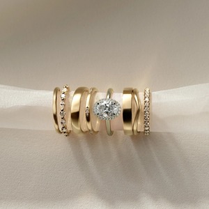 Anillo de compromiso con diamante de corte ovalado, oro amarillo de 14 quilates, diamante cultivado en laboratorio, halo, certificado IGI, estilo clásico para mujer - Product Image 6