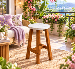 Modern Solid <b>Wood</b> Outdoor Commercial Bar <b>Stool</b> for Cafe Coffee Shop & Restaurant Use - Product Image 1
