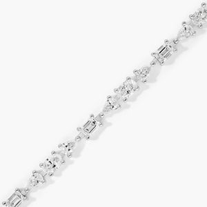 Lab-Grown Diamond Fancy Array Tennis <b>Bracelet</b> in Yellow Gold Women's Luxury Filled Diamonds - Product Image 4