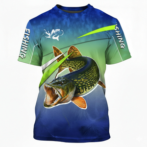 Camiseta de Pesca al por Mayor con Cuello Redondo, Ropa de Pesca de Poliéster de Alto Rendimiento para Exteriores, Secado Rápido, Transpirable y a Bajo Costo - Product Image 6