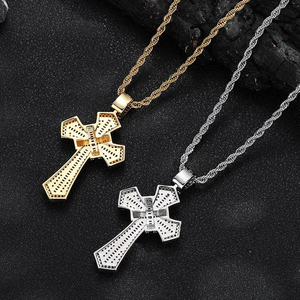 925 Sterling <b>Silver</b> Hip Hop Cute Personalized Moissanite Cross <b>Charm</b> Pendant Fully Iced Diamond Look Custom Letter Rhodium - Product Image 6