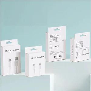 Custom Design Recyclable Paper <b>Box</b> with Clear Printing for Phone Charging Cable Micro B USB-C - Product Image 2