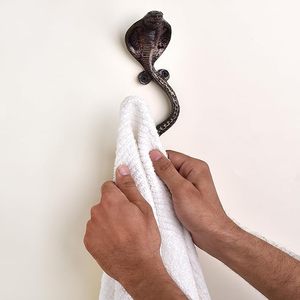 Handcrafted Cast Iron Cobra Snake Wall <b>Hook</b> Rustic <b>Decorative</b> <b>Coat</b> Hat Towel Mug Key Holder Vintage Animal Wall Mount <b>Hook</b> - Product Image 2
