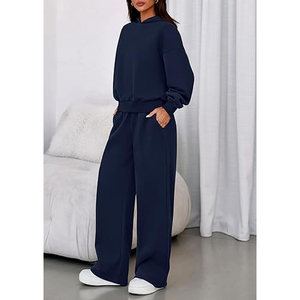 Conjunto de Sudadera Holgada y Pantalones Anchos para Mujer, Ropa Casual de Invierno, Conjunto Deportivo, Tela Suave de Mezcla de Algodón - Product Image 4