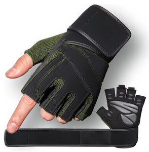 GAF <b>Half</b> Finger Polyester Fitness Gloves Breathable Mesh Lace-up Non <b>Slip</b> Workout Gym Yoga Cycling Training Weightlifting - Product Image 3