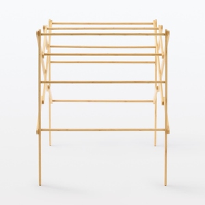 Tendedero de ropa plegable de madera de último diseño, tendedero de ropa escalonado, tendedero portátil para interiores, opciones de personalización. - Product Image 3