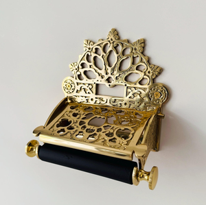 Victorian Polished <b>Brass</b> <b>Toilet</b> Paper <b>Holder</b> Vintage Bath Hardware Wall Mounted <b>Brass</b> <b>Toilet</b> <b>Roll</b> <b>Holder</b> Classic Bathroom - Product Image 1