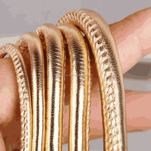 Bracelet en cuir rond cousu Reliance Leather Products, en argent plaqué 925, avec sangle flexible en émeraude pour la fabrication de bijoux DIY - Product Image 6