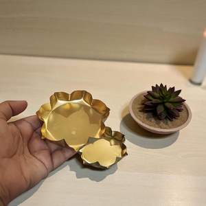 ชามอูร์ลีลายดอกบัวทองแบบดั้งเดิมสำหรับเทียนลอยน้ำ ทำเทียน และตกแต่งบ้านในเทศกาลต่างๆ - Product Image 5