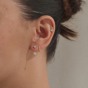J&amp;D Jewelry 18K Gold Stainless Steel Zircon Earring Set for Women Waterproof Small <strong>Huggie</strong> Hoop Stud Earrings Jewelry <strong>Wholesale</strong> - Product Image 2