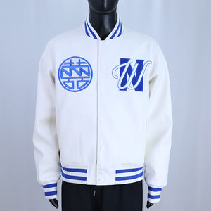 Chaqueta de lana de invierno con bordado de chenilla, parches personalizables al por mayor, chaqueta universitaria para hombre, chaqueta universitaria de moda urbana - Product Image 1