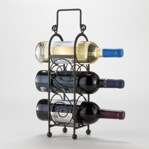 Estante para vinos clásico de madera y metal, soporte para copas, ahorra espacio, decoración para el hogar, solución de almacenamiento para la cocina, con capacidad para 6 botellas - Product Image 6