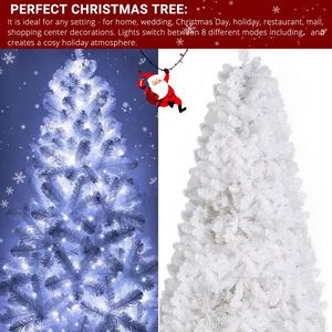 845 White PVC Material <b>Branches</b> with 300 Cool Color Christmas <b>Lights</b> 6ft 8 Modes Remote Control Hanging Tree Structure - Product Image 2