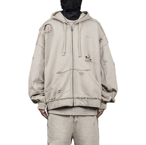 Tela de algodón 100% para sudaderas con capucha de invierno, bordado 3D de gran tamaño, MOQ bajo, ropa deportiva unisex, streetwear, conjuntos de chándal 2 en 1 - Product Image 1