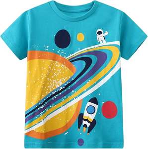 T-shirt uni pour garçons, logo de marque personnalisé, col rond, doux, respirant, t-shirt vierge, vêtements d'été durables pour enfants - Product Image 2