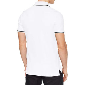 Polo homme en tissu doux, manches courtes, confortable, séchage rapide, personnalisable avec votre logo, couleur blanche, polyester. - Product Image 2