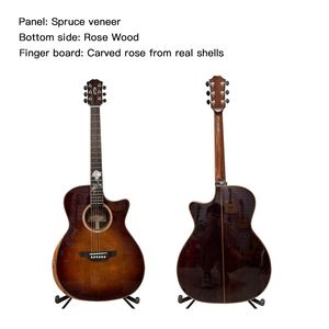 Chitarra Acustica per Principianti a 6 Corde in Abete Massello con Tastiera in Palissandro e Finitura Colorata (38 Pollici) - Product Image 3