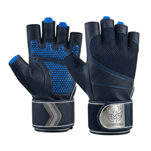 Custom Logo Weightlifting <b>Gloves</b> Half Finger Workout <b>Gloves</b> with Wrist Wrap Support for Men Women Gym <b>Training</b> - Product Image 1