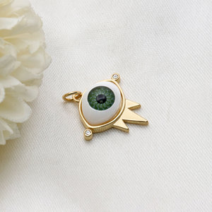 Colgante Clásico de Ojo Turco Chapado en Oro con Circones, Joyería de Ojo Verde para Collar y Pulsera de Fiesta para Mujer, DIY - Product Image 3
