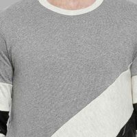 Sweat-shirt en molleton français pour homme, 300 GSM, patchwork coloré, col rond matelassé, fabricant de vêtements OEM