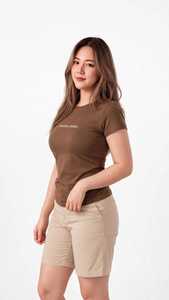 เสื้อยืดคอกลมแขนสั้นสีน้ำตาลเข้มทรงเข้ารูปสำหรับผู้หญิงจาก Oneten Apparel - Product Image 5