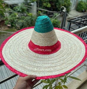 Chapeau Sombrero Mexicain Taille Unique Costume Grand Bord Multicolore Chapeau de Paille Écologique Personnage Fête Mexicaine Quatre Saisons - Product Image 3