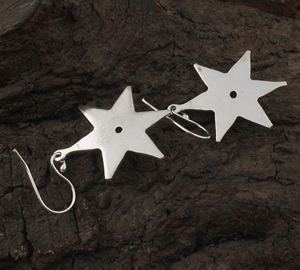 Boucles d'oreilles pendantes vintage en argent sterling plaqué or rose, motif étoile arc-en-ciel, idée cadeau pour mariage, anniversaire, fête - Product Image 4