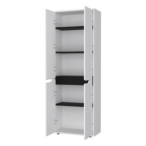 Keyser Multistorage <b>Kitchen</b> Pantry by FM FURNITURE 5 <b>Shelves</b> and 4 Doors in White/Black - Product Image 5