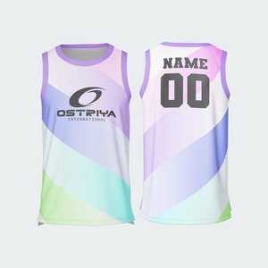 Camiseta de Baloncesto Ligera de Poliéster/Algodón, Transpirable, Cuello en V, Sin Mangas, Impresión Digital, Antibacteriana, Nombre del Equipo Personalizado, Verano - Product Image 4