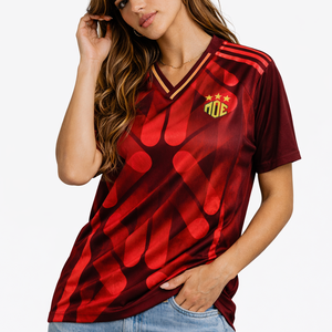 Maillot de football américain personnalisé pour femme, style football américain, en polyester respirant, col en V, pour équipe, vente en gros, OEM, marque privée - Product Image 2