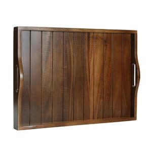 Bandeja de Servir Cuadrada de Madera Premium con Asas Recortadas, Multiusos, para Servir Té y Aperitivos en la Cocina, Comedor o Mesa de Café - Product Image 6